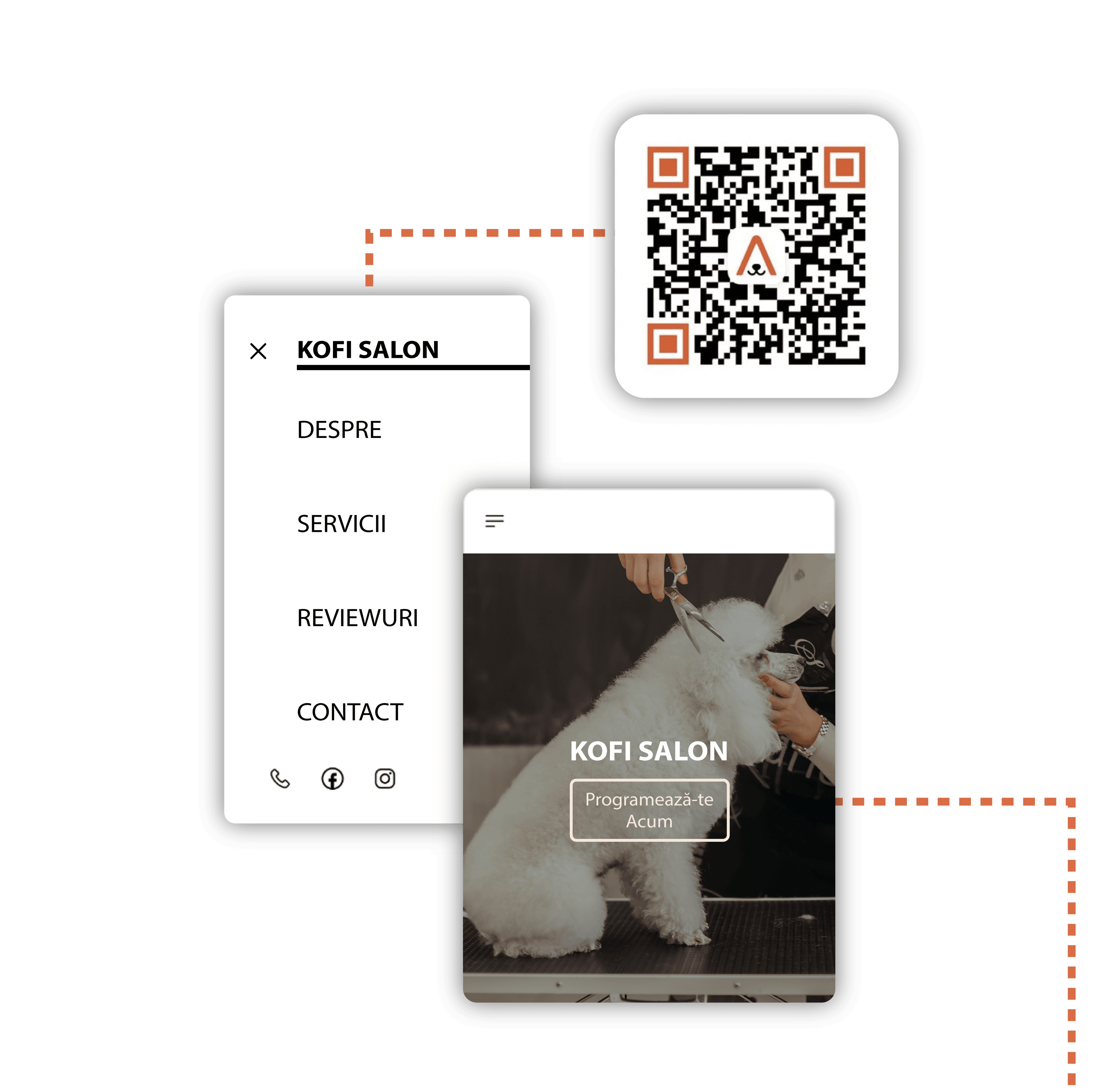 Cod QR și site personalizat pentru salon