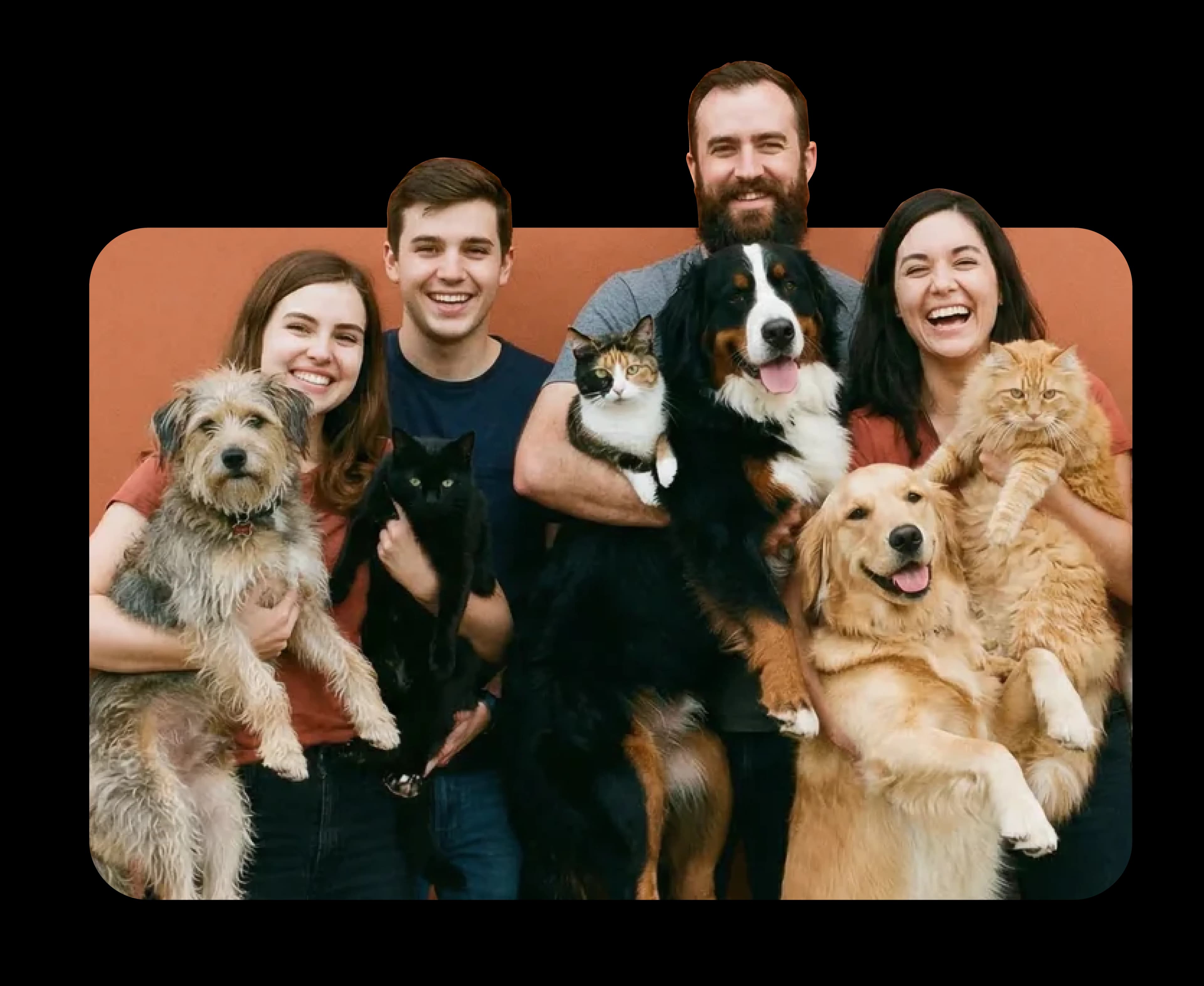 Echipa și animalele de companie fericite