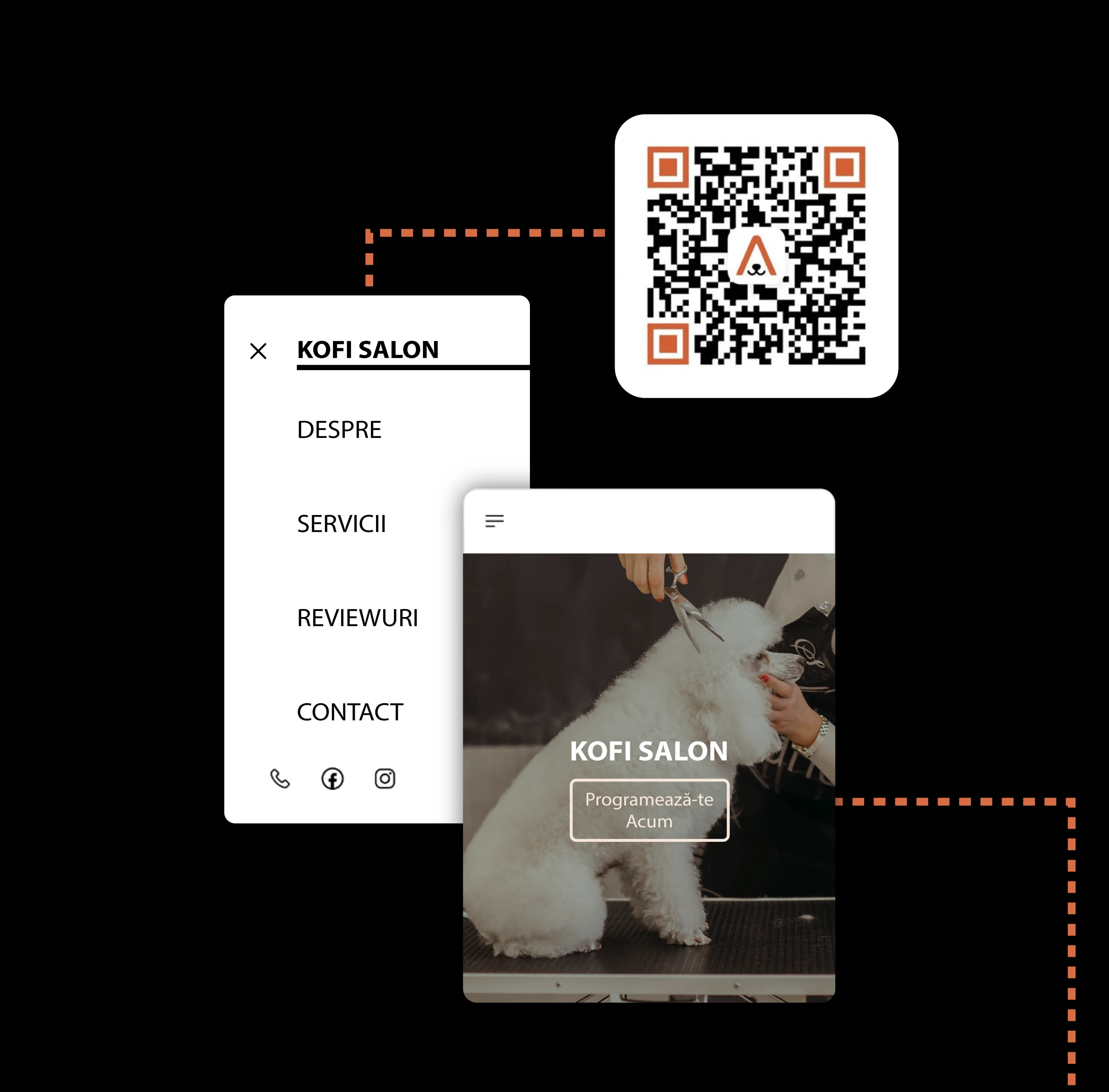 Cod QR și site personalizat pentru salon